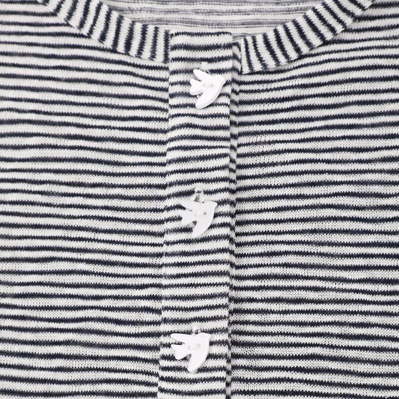 Девочковая полосатая футболка-henley с длинным рукавом ELLE KIDS