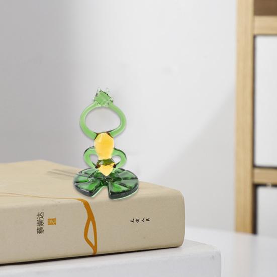 Стеклянный орнамент в виде лягушки для йоги, креативный дизайн, тонкое мастерство, украшение для мини-стола, мультяшный стеклянный орнамент