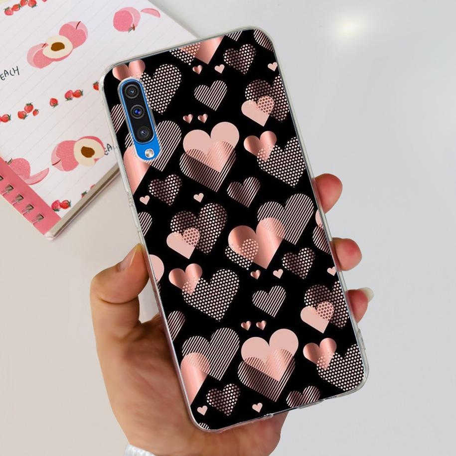 For Cover Samsung Galaxy A50 Phone Case Luxury Marble Flower Transparent Soft Bumper For Samsung A50S A30S A307F A507F A 50 Capa