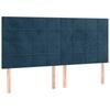 Box Spring Bed with Mattress Dark Blue 200x200 cm Velvet
