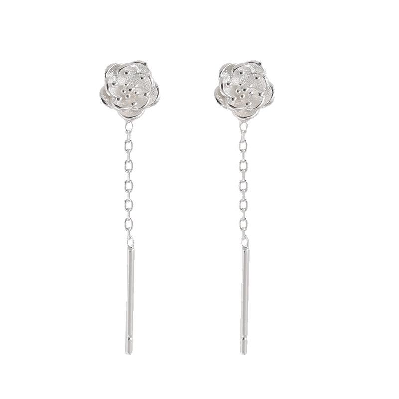 Серьги-бусины фасоль круглые: Модный короткий стиль с цепочкой-подвеской в виде сердца и звезды