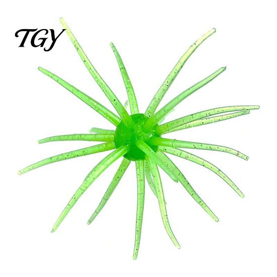 High Resilience Baits 5Pcs Bionic Sea Urchin Lure, 4cm/0.5g, 7cm/1.6g, 9cm/2.8g, 11cm/8.7g Floating Soft Artificial Bait, Fuzzy Lure for Freshwater