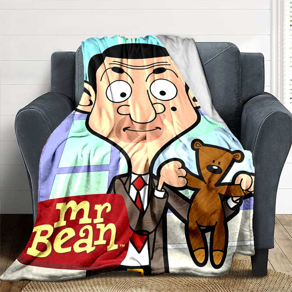 Mr Bean'S Cartoon Adventure Lightweight Blanket Comfortable Suitable for Sofa Couch Office Bed Picnics Four Seasons Universal Lovers Gift Y16