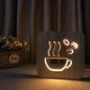 Innovative 3D LED Coffee Night Light for Bedroom Ambiance - Unique Gift FS-T1879W