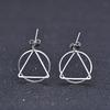 Jewelry Minimalist Hollow Triangle Round Earrings Geometric Styling Versatile Earrings Earrings Earrings for Women