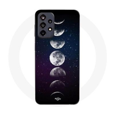 Чехол - Maniacase - Samsung Galaxy A53 5G - Гибкий - Черный - Луна, фаза, ночь, звезда