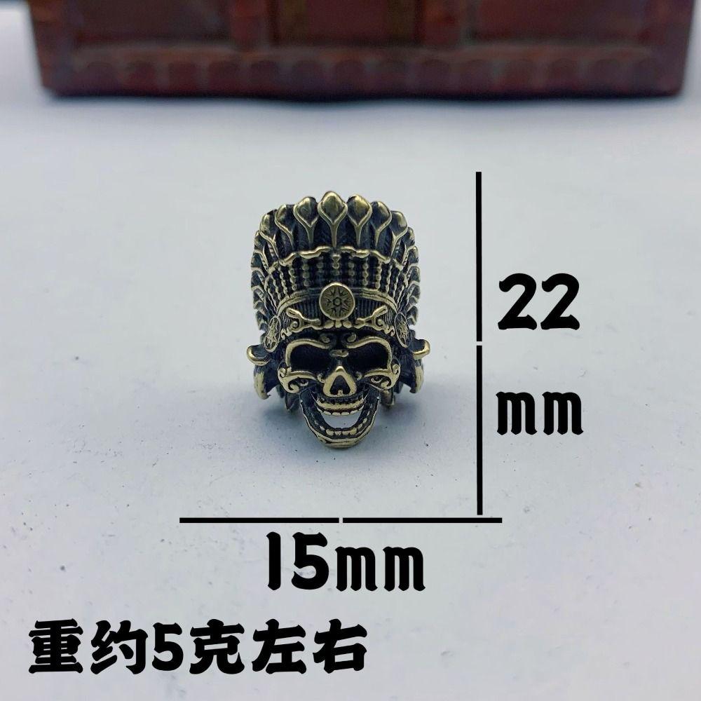 Copper Brass Crown Skull Beads Crown Outdoor Tools Brass EDC Skeleton Pendant EDC Outdoor Tools