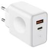 30W Mains Charger - E.F.CONNECTION - 2-Port PD 20W + QC 3.0 - Compatible Google Pixel 6/7/8/9 - White