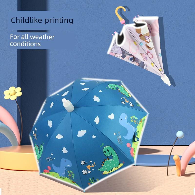Children's Umbrella Girls Elementary School Students Automatic Safety Rain Or Shine Dual-Use Umbrella Boys Kindergarten Princess Sun Protection Sun