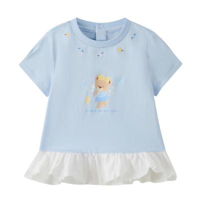 Детская футболка с коротким рукавом PawinPaw Мультяшный мишка для девочек
