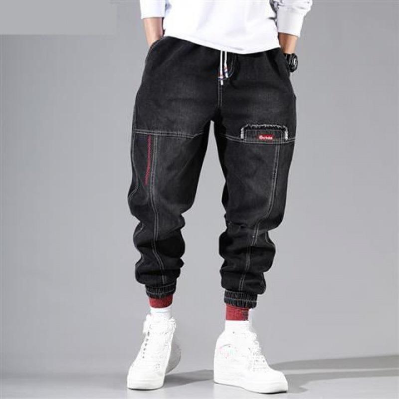 Tooling Jeans Мужские трендовые светлые брюки в стиле хип-хоп Свободные леггинсы Молодежные шаровары