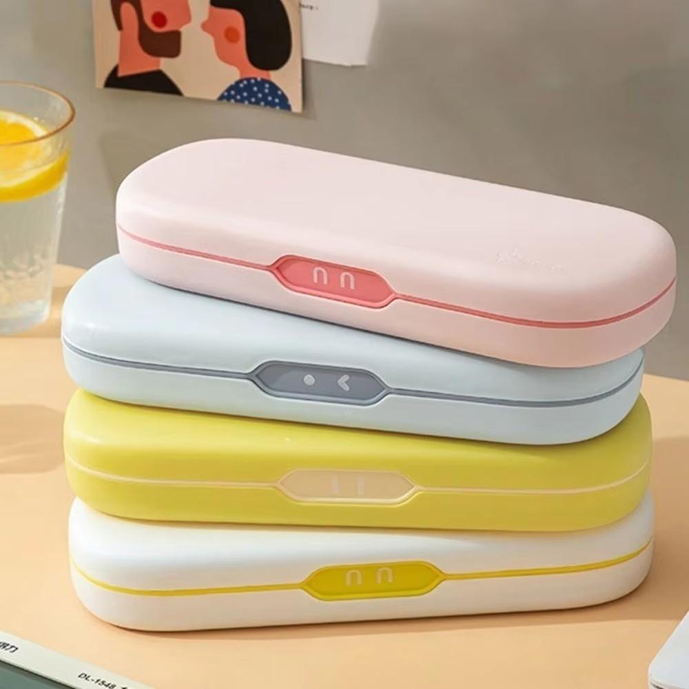 Robot-Themed Stationery Box Soild Color Pencil Bag Simple Double-Layer Pencil Case  School