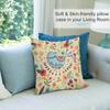 Catoon Bird Short Velvet Throw Pillow Covers 18x18 Double Sided with Zipper Decorative Pillows for Couch Cushion Sofa Outdoor