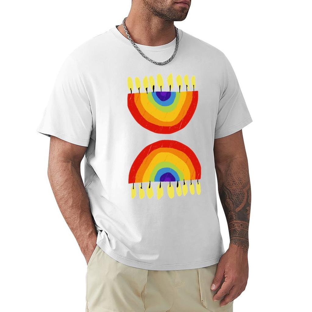 Rainbow Chanukiah Print TShirt Unisex t shirts for Unisex TShirt