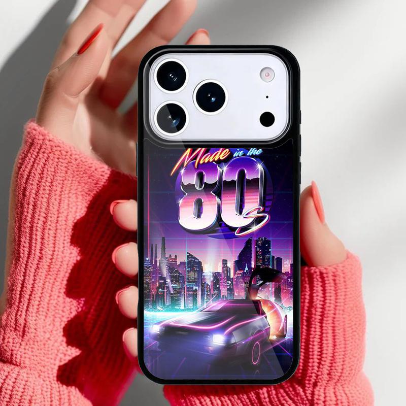 Синтвейв 80-х Ретро Неоновый Чехол для Телефона для iPhone 17 Air 16e 15 14 13 Pro Max Задняя Крышка для 12 11 Pro Coque