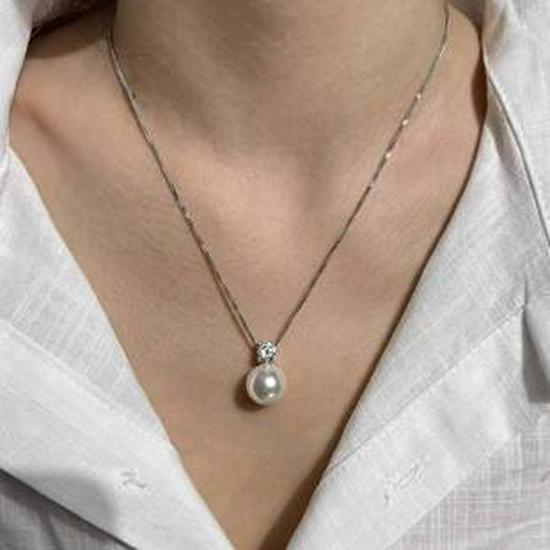 Ожерелье из пресноводного жемчуга в форме капли с жемчугом 8,5-9,5 мм и серебряной подвеской S925