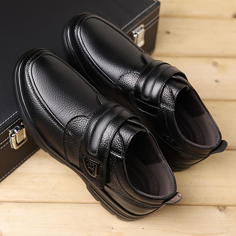 Men's Leather Shoes Retro Business Leather Boots Fashion Casual Office Shoes Classic Slip On Mens Loafers Non Slip Driving Shoes