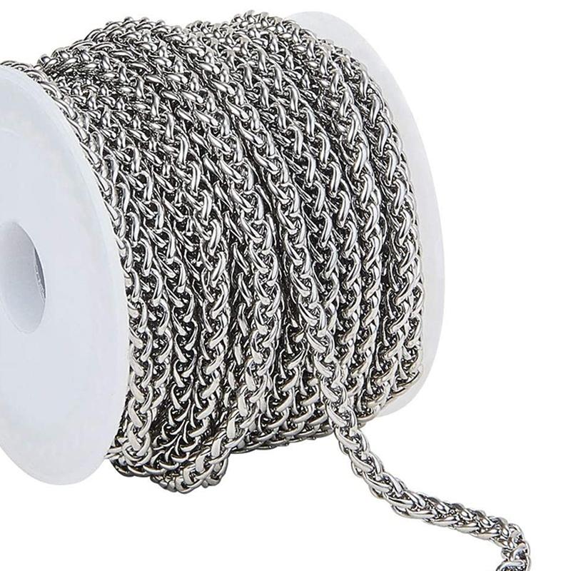 No Fade 1M Stainless Steel Cuban Keel Figaro Chain for Needlework DIY Chunky Necklace Bracelet Jewelry Making Materials Supplies