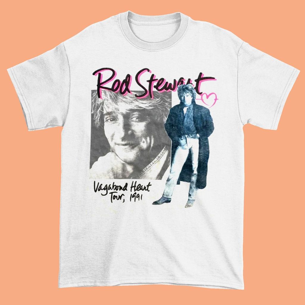 Rare Rod Stewart Vagabond Heart Tour Unisex Cotton Shirt All Size S-234XL