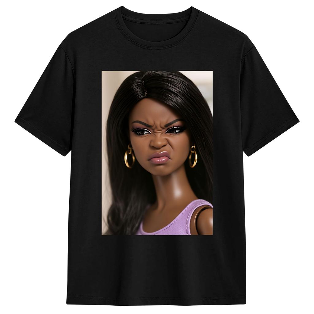 Distressed Doll Face Meme Cotton T Shirt For Adult Summer Y2K Funny T Shirts Hipster Tee Shirt Oversized Cheap Tops