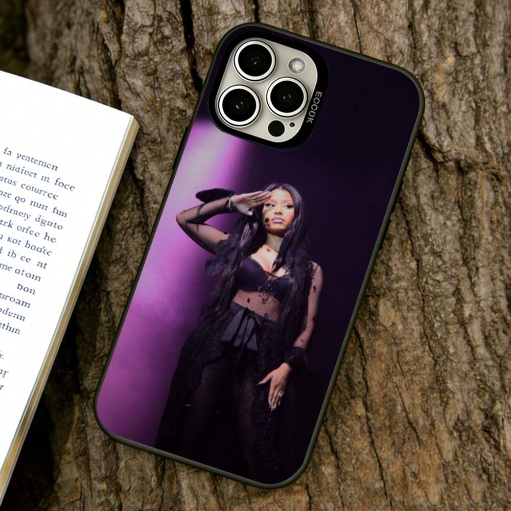 Nicki Minaj Singer Phone Case For iPhone 17,16,15,14,13,12,11 Plus,Pro Max,XS,Colored Silver Plated Inside Cover