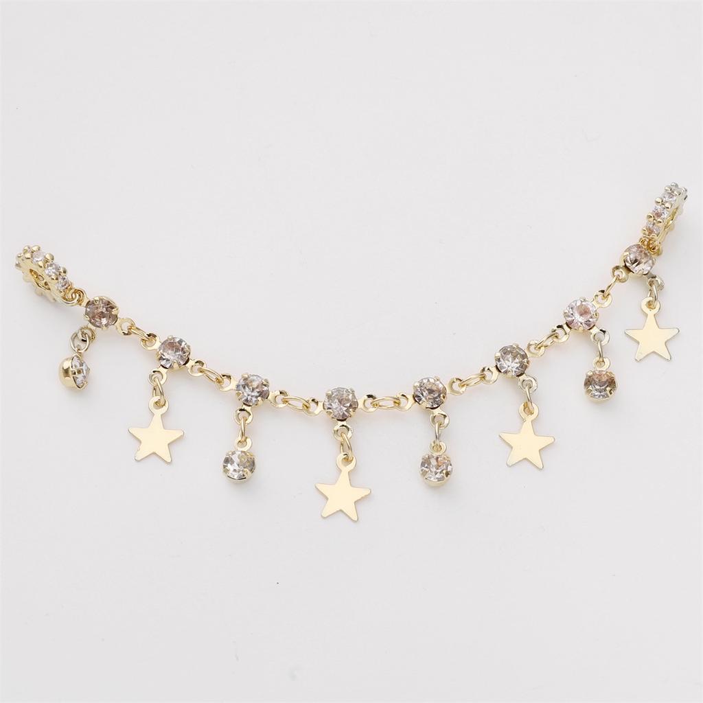 High Color Gold Plated Silver Zircon Bracelet Security Chain Chain Diy Handmade Bracelet Mobile Phone Chain Accessories