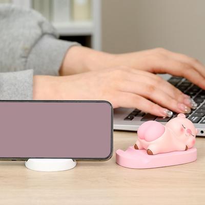 Мультяшный держатель для мобильного телефона с эластичной попоной для снятия стресса в виде свиньи, собаки, кролика, панды, подставки для мобильного телефона и планшета, настольного украшения, орнамента
