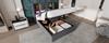Double Bed with Wireless Charging USB C, Upholstered Bed Frame 180x200cm, with Storage Slatted Frame made of Wood-Natural Linen