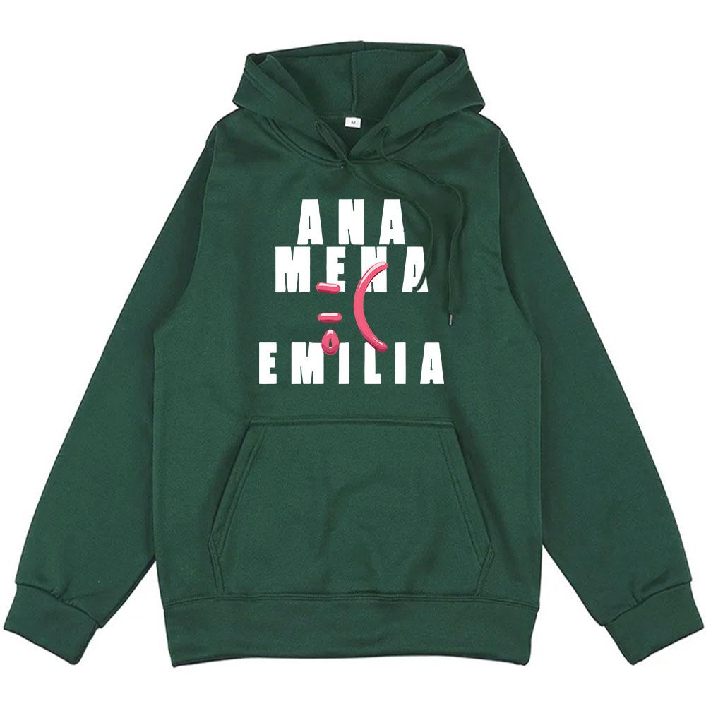 Ana Mena Emilia CARITA TRISTE Hoodies Streetwear Winter Men/Women Streetwear Graphic Clothes Hooded Fleece Unisex