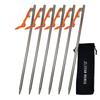 TITAN MANIA Titanium Lightweight and Set of Tent Pitching Solo Outdoor Camping Storage Bag Included Pegs, Strong, 30cm, 6, Pegs, Stakes, Solid, Tools,