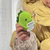 Positive Crocheted Dinosaur with Encouraging Card Emotional Support Handmade Knitting Dino Doll Toy Decoration Kids Adults Christmas Gift