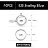 40 ШТ. Застежки и Соединители из Стерлингового Серебра с Разомкнутыми Колечками Набор 5 мм Пружинные Кольца Соединители для Изготовления Украшений (Серебряные застежки 6 мм)