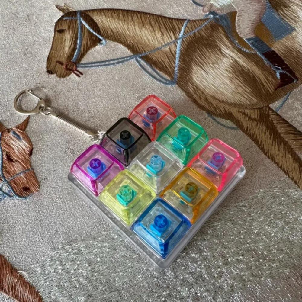 Новый брелок-фиджет Сделай сам Клавиатура Фиджет Брелок Кнопки Ключи Снятие Стресса Пальцы Колпачок для Клавиатуры 4/9 Кнопок Убивалка Времени Клик-Игрушка