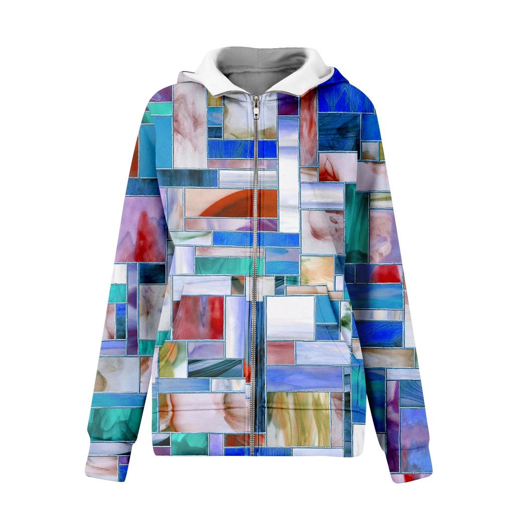 Women's Hoodies  Long Sleeve Casual Full Zipper Sweatshirts Thumb Hole Sweatshirts Coat Jackets  With Pockets