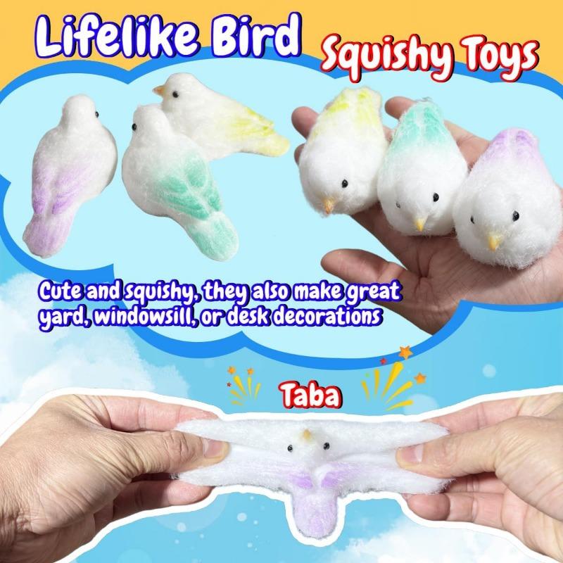 Игрушки-сжиматели Bird Taba, реалистичные мягкие игрушки-птицы, мягкие мягкие игрушки-фиджеты, сенсорные игрушки для снятия стресса, игрушки-фиджеты для взрослых и детей