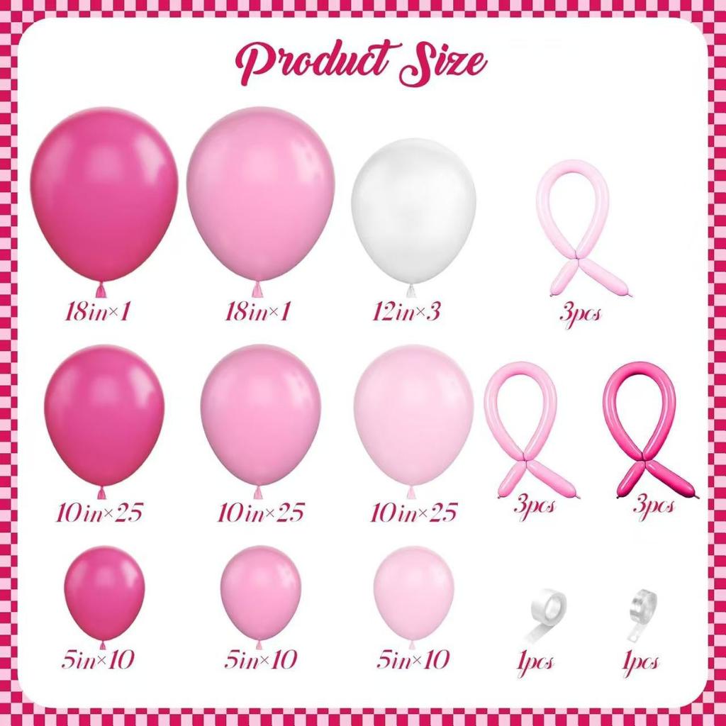 Розовый Белый Бант Гирлянда из Шаров Арка Набор Свадьба Невеста Помолвка Мальчишник Розовый Розово-красный