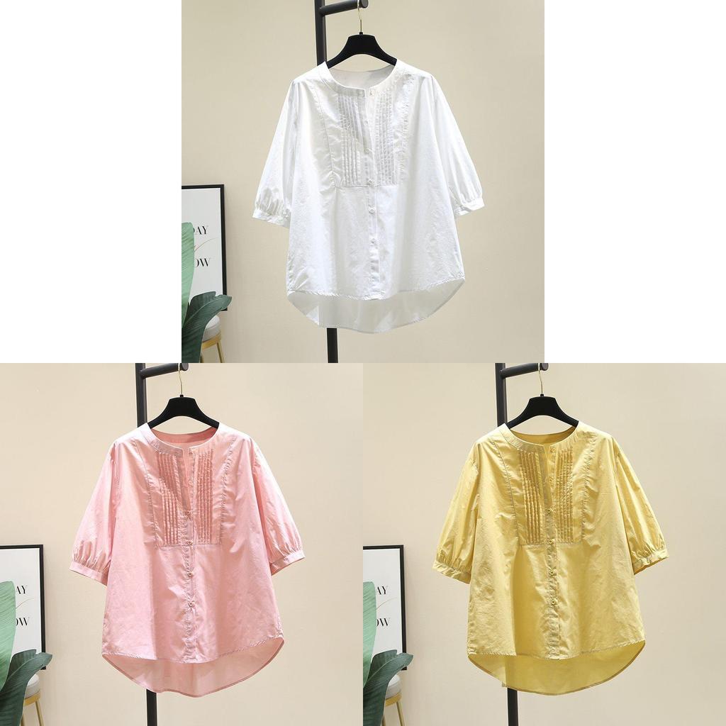 Cotton Short Sleeve Shirt With 3d Effect And Loose Fit For Summer Casual Wear