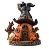 Статуэтка дома ведьмы на Хэллоуин со светодиодной подсветкой, магический дом, полимерная фигурка, скульптура, украшение для дома, офиса, настольное украшение