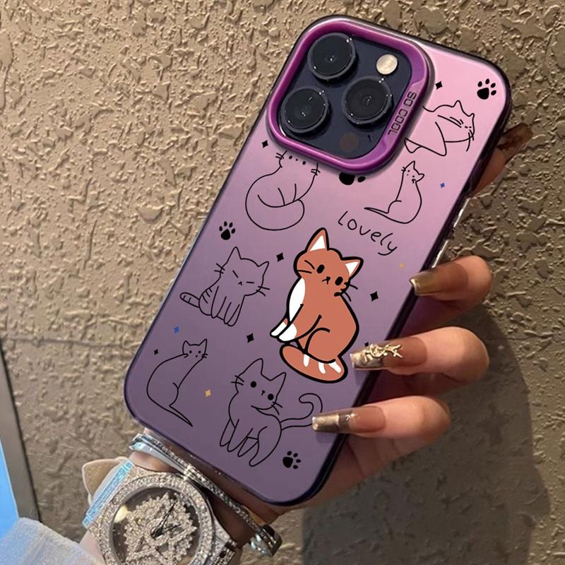 Чехол с изображением пары котов для iPhone 16 Pro Max Samsung A55 S24 Xiaomi Redmi Note 13 Pro 14C Huawei Honor 200, противоударный чехол-бампер с защитой от царапин