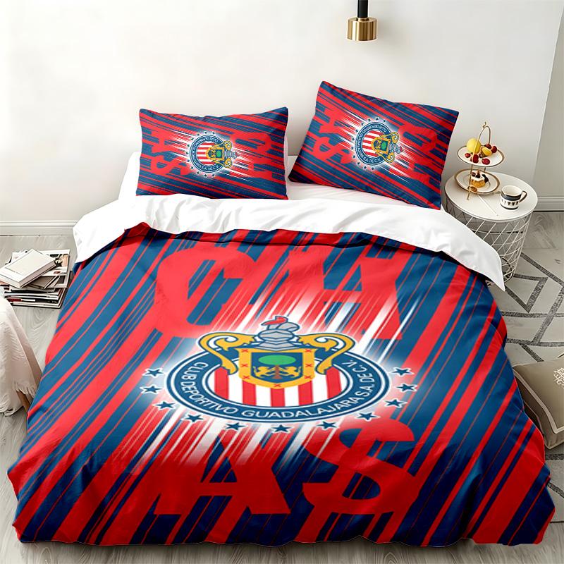 Deportivo guadalajara 3pc set Perfect for bedroom use Comfortable bedding set includes a duvet cover and two pillowcases Ideal birthday or Christmas g