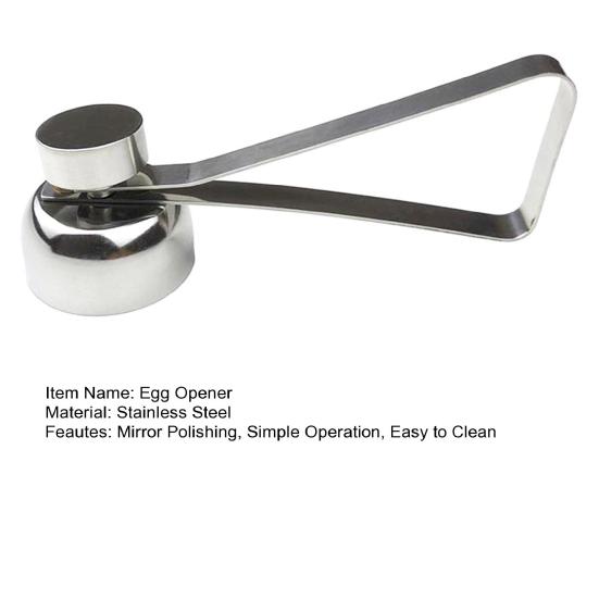 Открывалка для яичной скорлупы, двойная головка, зеркальная полировка, легко моется, эргономичная ручка, нож из нержавеющей стали, резак для вареных яиц, взломщик скорлупы, кухонные принадлежности