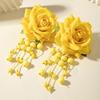 Bohemian Style Flower Earrings Temperament Drop Earrings Fashion Faux Rose Earrings  Girls