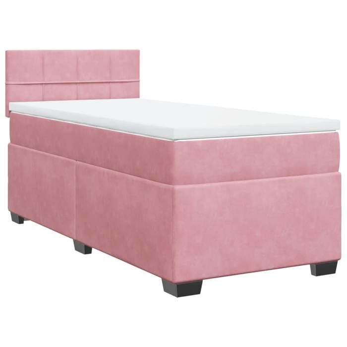 Maison Exclusive - Sommier à lattes de lit avec matelas Rose 90x200 cm Velours