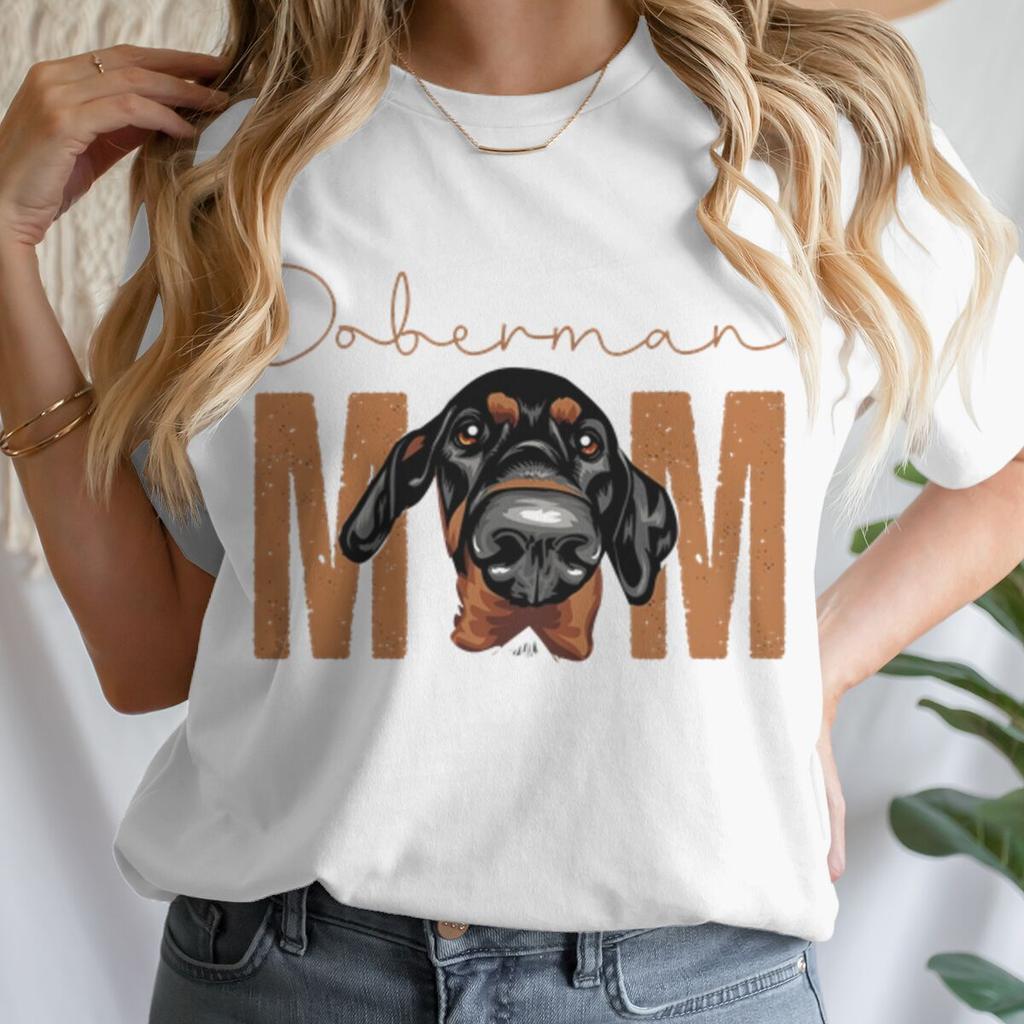 DoberUnisex Mom TShirt Crewneck Women T Shirts Vintage Printed Short Sleeve Y2K Tops Leisure Fashion Harajuku Animal Tshirts