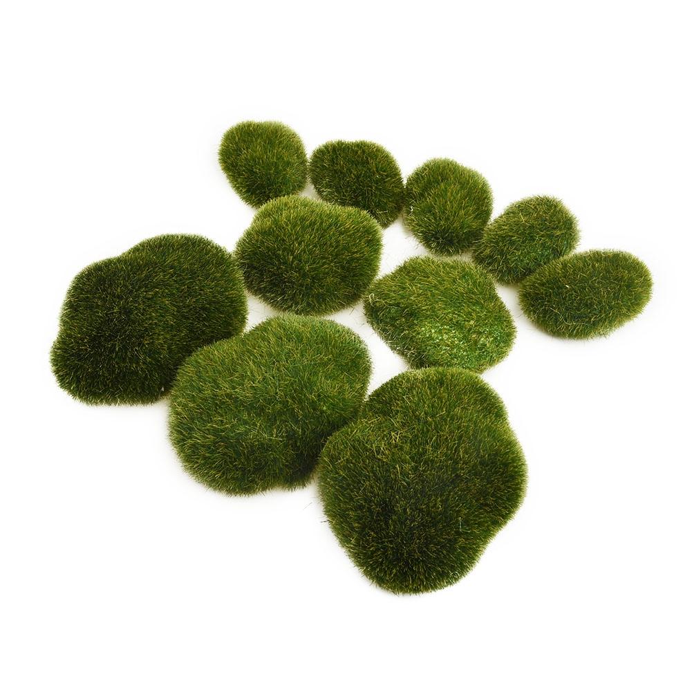8/10 шт искусственный мох нечеткий каменный шар рок миниатюрный сад бонсай растение деко