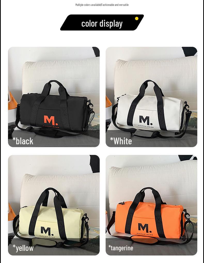 New Large Capacity Gym and Travel Bag - Lightweight, Dry & Wet Separation, Single Shoulder/Crossbody with Printed Logo