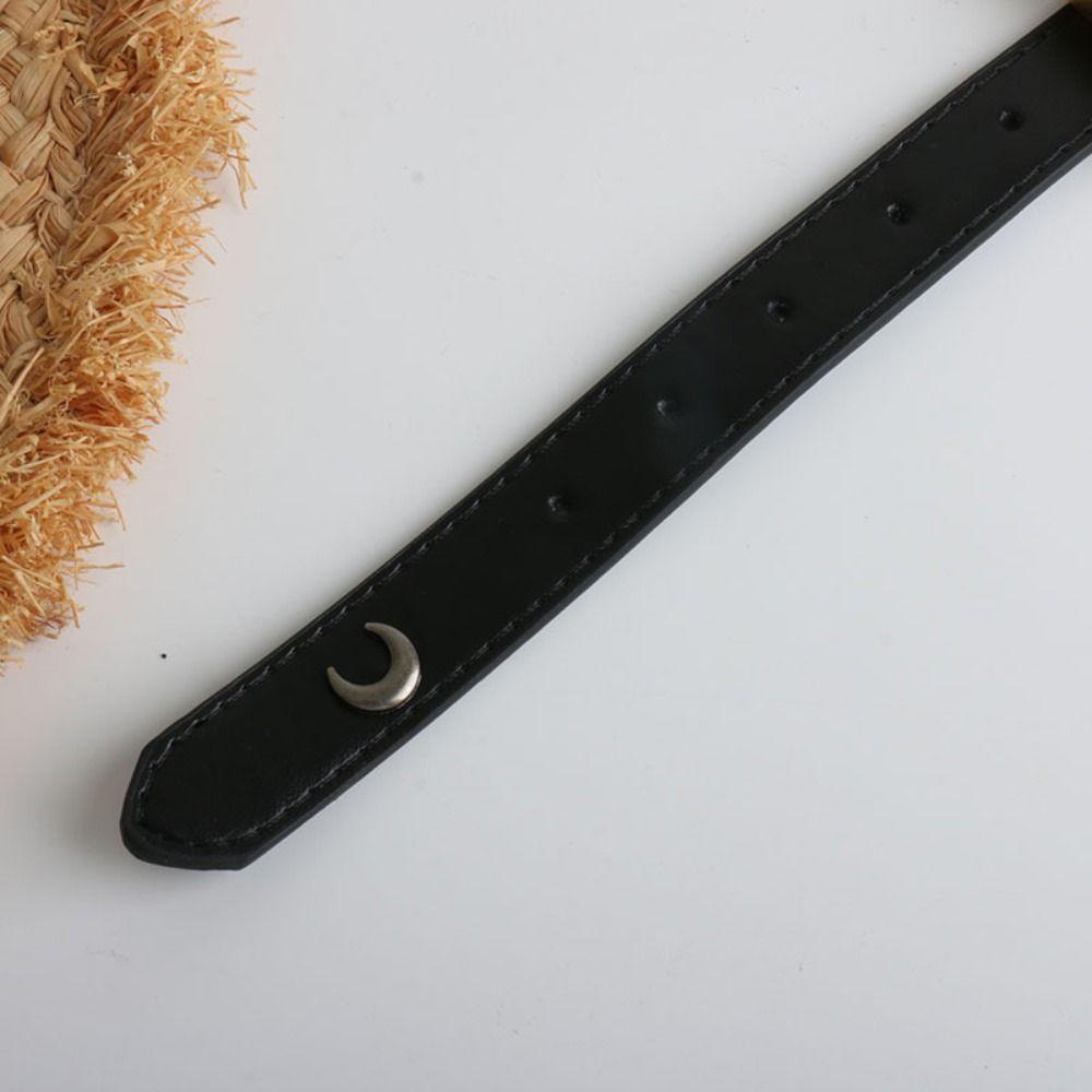 Jeans Belt Y2K Moon Pin PU leather Belt Korean Waist Strap Female Waistband Casual Belt Accessories