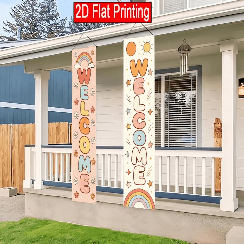 Chinese Spring Festival Banner - Traditional Couplet Porch Decor - Retro 70s Hippie - Porch Hanging Door Decor (8817)