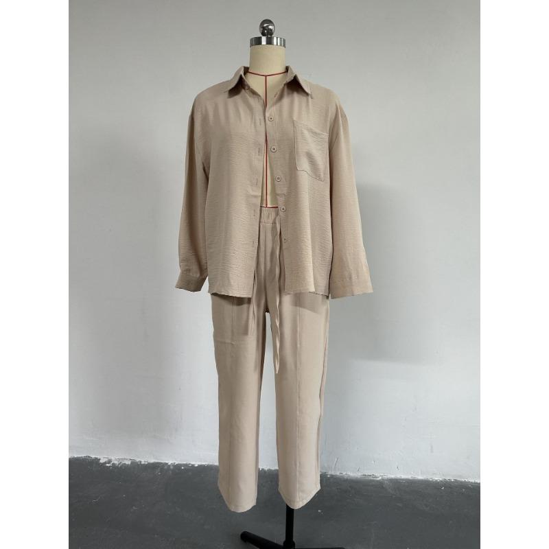 Женская весенняя повседневная свободная рубашка больших размеров, укороченные брюки, брюки «Арлекин», комплект из двух предметов