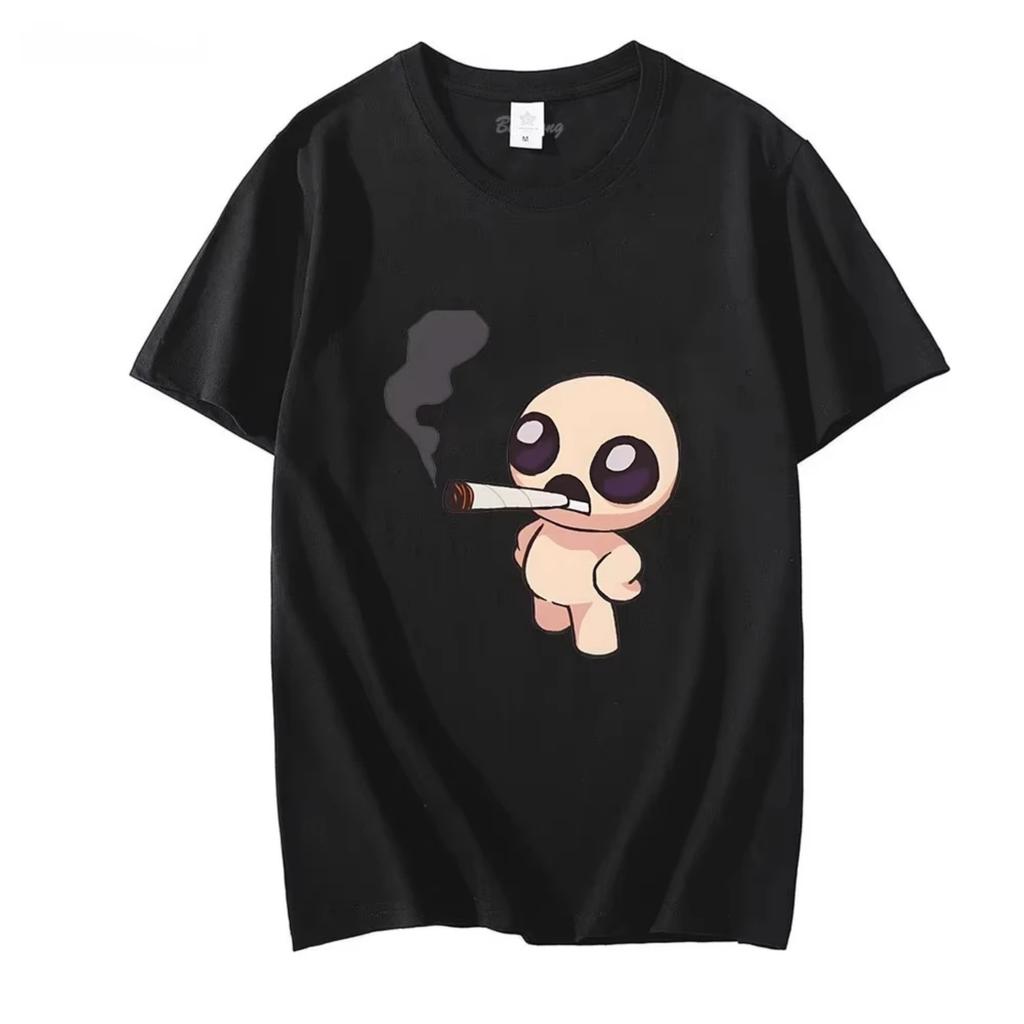 The Binding of Isaac 2026 Новая футболка Мультяшный графический принт Футболка Хлопок Высокое качество Футболка Игра Футболки Футболки с круглым вырезом